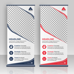 Business Roll Up Standee Design. Banner Template. pull up design, modern x-banner