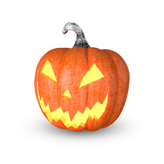 Halloween pumpkin, Jack O'Lantern, isolated with CLIPPING PATH, 3D Rendering