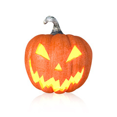Halloween pumpkin, Jack O'Lantern, isolated with CLIPPING PATH, 3D Rendering