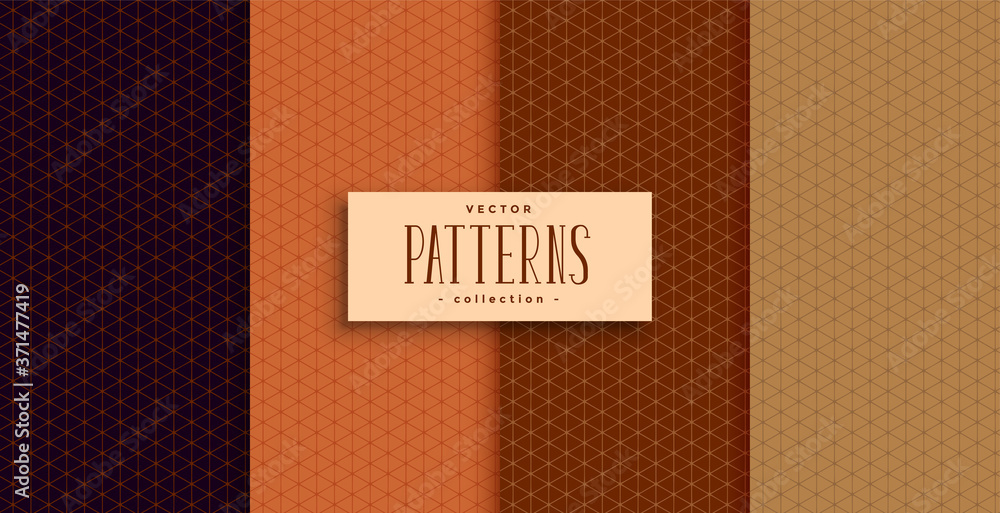 Poster ethnic colors classic patterns set of four