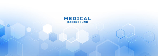 hexagonal style medical and healthcare banner design