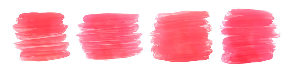 pink watercolor paint brush stroke set of four