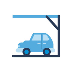 car in parking garage flat style icon vector design