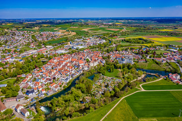 Die Stadt Munderkingen aus der Luft