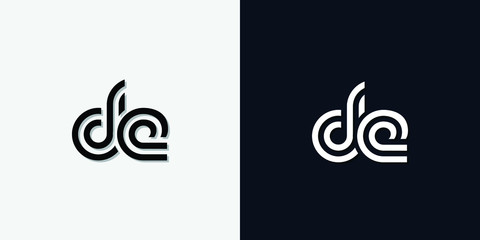 Modern Abstract Initial letter DE logo. This icon incorporate with two abstract typeface in the creative way.It will be suitable for which company or brand name start those initial.