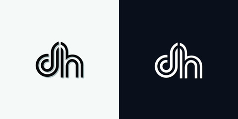 Modern Abstract Initial letter DH logo. This icon incorporate with two abstract typeface in the creative way.It will be suitable for which company or brand name start those initial.