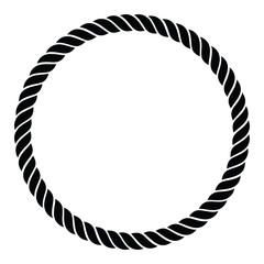 Single Rope Braided Twisted Line in a Perfect Circle Isolated Vector Illustration