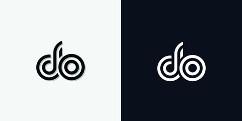 Modern Abstract Initial letter DO logo. This icon incorporate with two abstract typeface in the creative way.It will be suitable for which company or brand name start those initial.