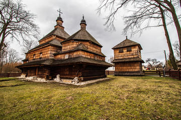 Old wooden church in Gorajec. Former Greek Catholic church build in 1586. Currently Roman Catholic church of the Birth of the Virgin Mary