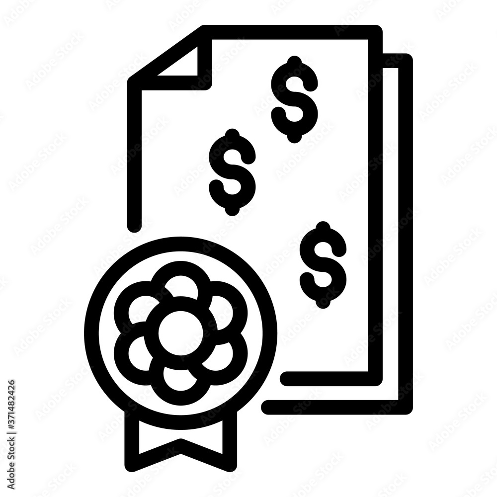 Poster approved allowance icon. outline approved allowance vector icon for web design isolated on white bac