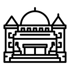 City parliament building icon. Outline city parliament building vector icon for web design isolated on white background