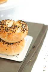 bagels on a white plate