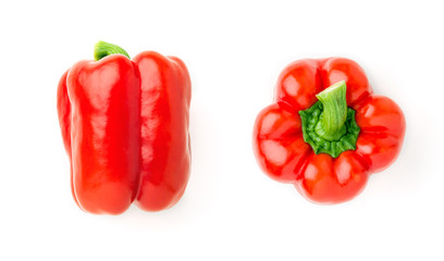 Sweet red pepper white background.