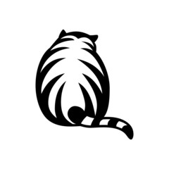 drawing tiger, wild tiger icon, big animal in the forest