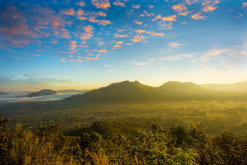 Landscape lot of fog Phu Thok Mountain at Chiang Khan ,Loei Province in Thailand.