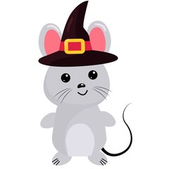 Hand drawn vector illustration of a cute mouse. Vector Illustration.