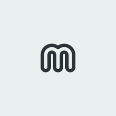 Minimal Line Letter Initial m Logo Design Vector Template