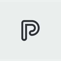 Minimal Line Letter Initial P Logo Design Vector Template