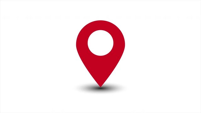 Location map geo pin cartoon animation