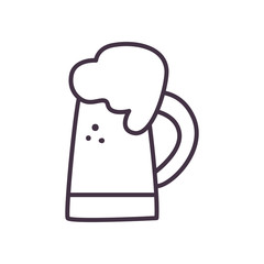 beer glass with foam line style icon vector design