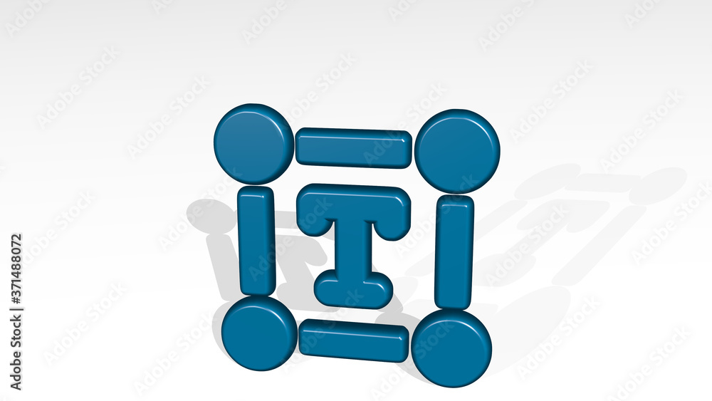 Poster text format 3d icon casting shadow - 3d illustration for background and concept