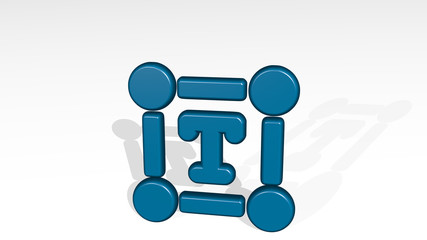 TEXT FORMAT 3D icon casting shadow - 3D illustration for background and concept