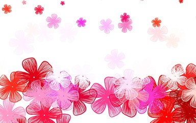 Light Pink, Yellow vector abstract background with flowers.