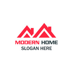 Real estate logo and business card template. Modern home icon.