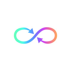 infinity symbol or sign, infinity icon. Vector icon of infinity. Stock illustration.