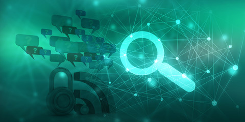 search button 2d illustration