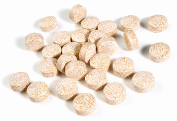 GABA Pills on white Background - Isolated