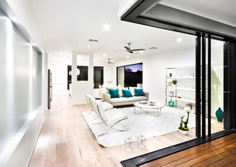 A living room in new luxury home