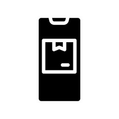 phone app for tracking delivery glyph icon vector illustration