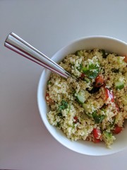 bowl of quinoa with vegetables