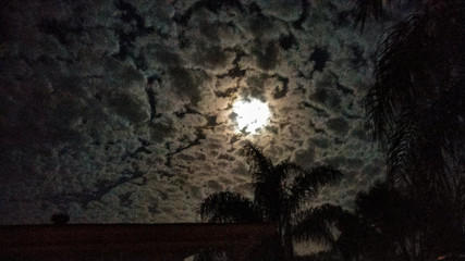 Broken night sky clouds 