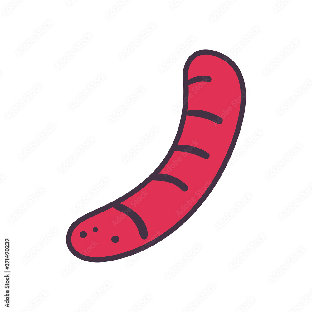 Poster sausage line and fill style icon vector design