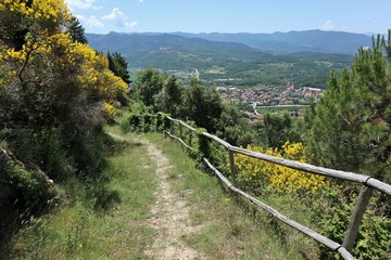Fototapeta na wymiar Pesche - Panorama dal sentiero di Monte San Bernardo