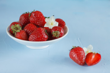 red juicy ripe sweet summer strawberry