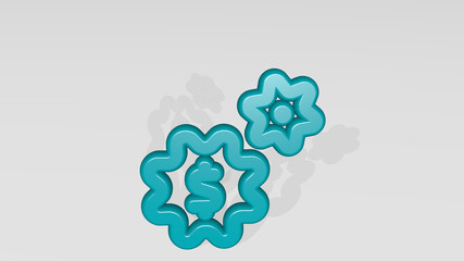 CASH TOGGLES 3D icon casting shadow - 3D illustration for business and money