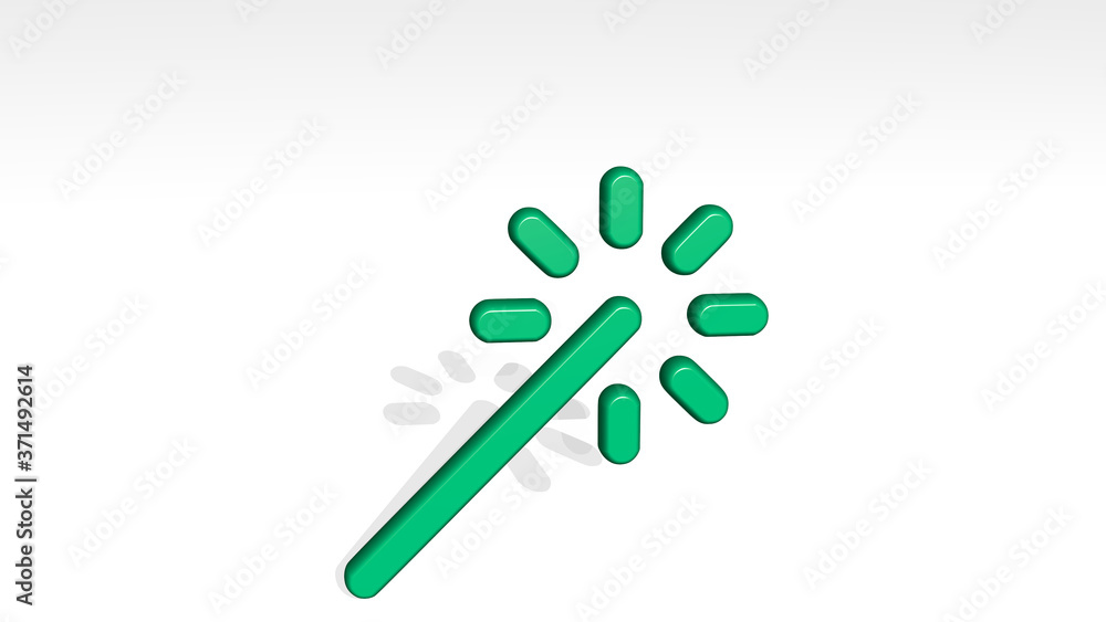 Poster design tool selection wand 3d icon casting shadow - 3d illustration for background and abstract