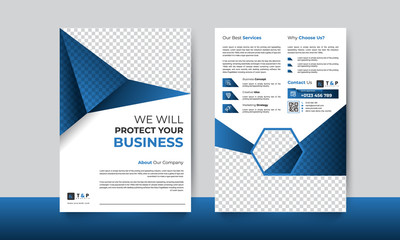 double page flyer design, corporate double page flyer