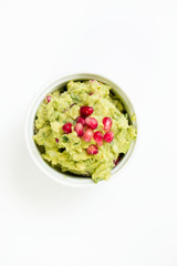 guacamole on white background