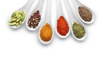 Various cooking ingredients, spices and herbs