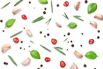 Seasoning cooking ingredients background