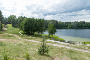 Fototapeta na wymiar Svetloyar lake - natural monument and cultural heritage of Russia, Voskresensky District of the Nizhny Novgorod District