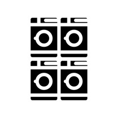 laundry service machines glyph icon vector illustration