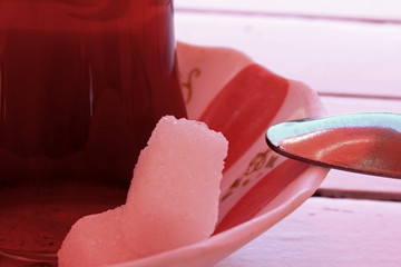 cup of Turkish tea on the  table