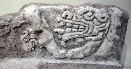 Monolith on a platform oft he ruins of Kuntur Wasi near Cajamarca