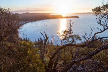 Beautiful sunset over the Shoal Bay, Australia