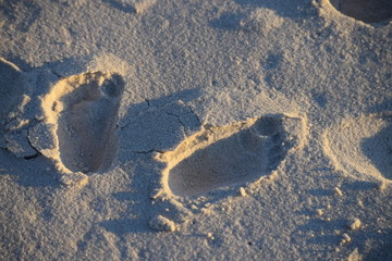 Baby footprints in sand